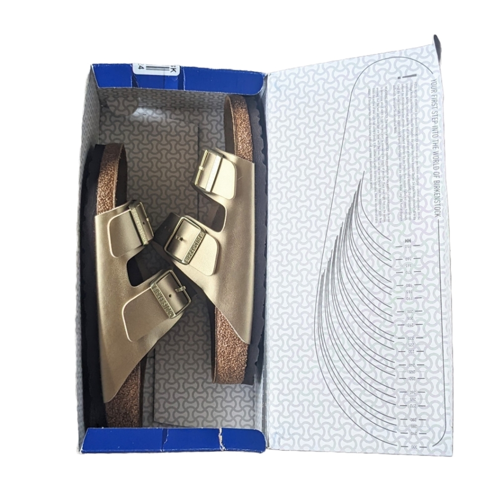 NWOT Birkenstock Women's Arizona BS Sandals GOLD, EUR 38 US 7 Regular Fit New